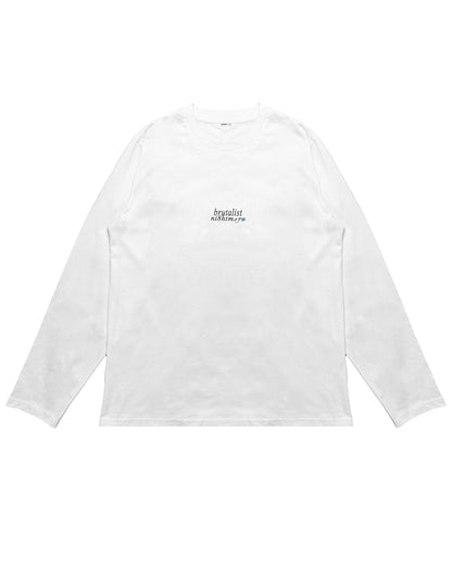 BRUTALIST NIGHTMARE LONGSLEEVE T-SHIRT - CALCIUM WHITE